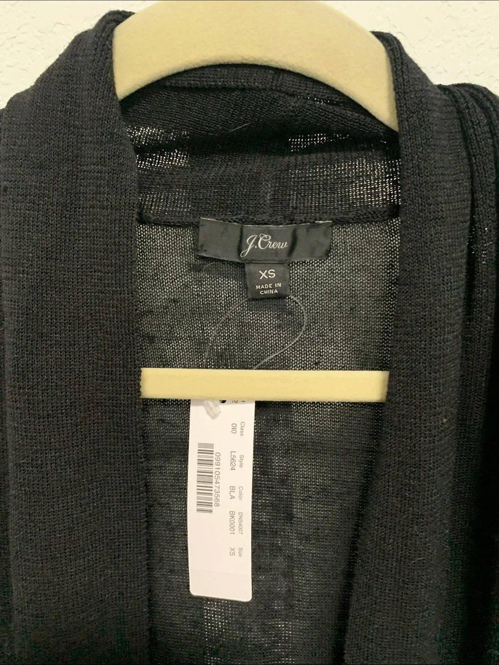 NWT J. Crew Black Gauzy Open-Front Cardigan